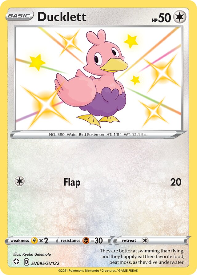 Ducklett Shining Fates SV095/SV122 Rare Shiny