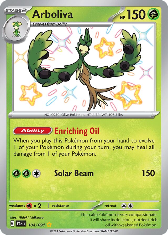 Arboliva Paldean Fates 104/091 Shiny Rare