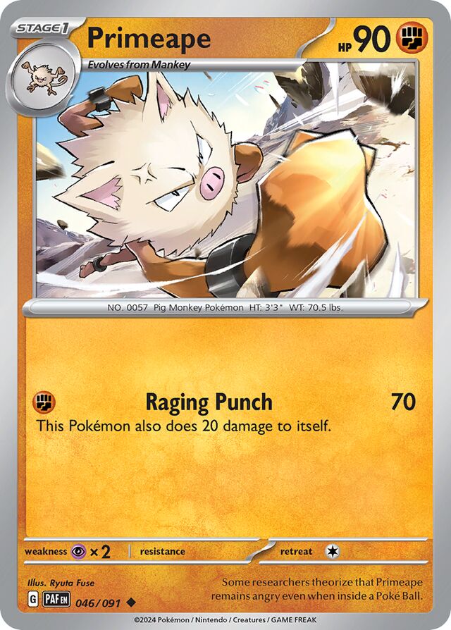 Primeape Paldean Fates 046/091 Uncommon