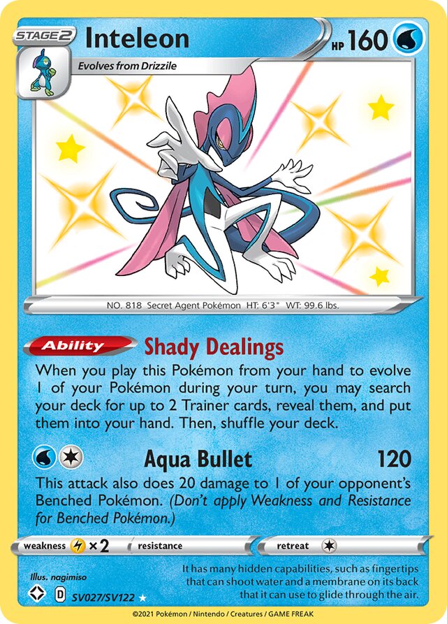 Inteleon Shining Fates SV027/SV122 Rare Shiny