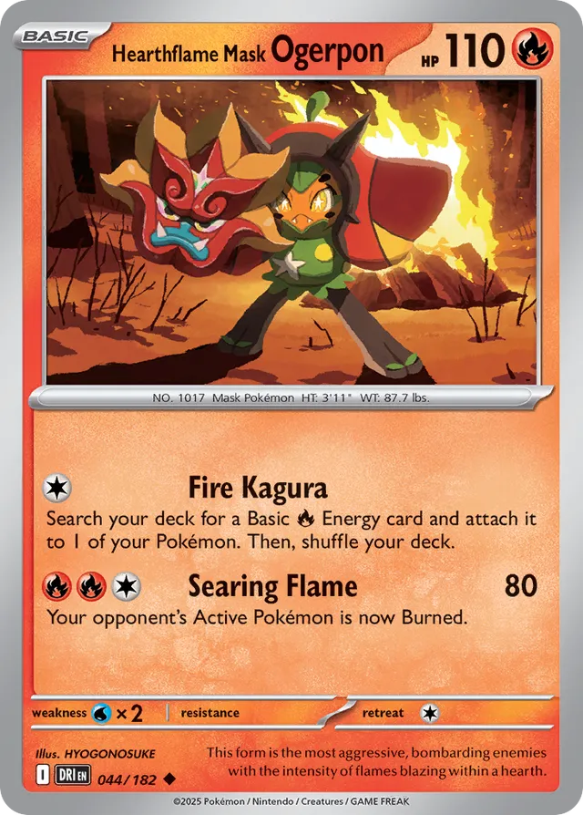 Hearthflame Mask Ogerpon Destined Rivals 044/182 Uncommon