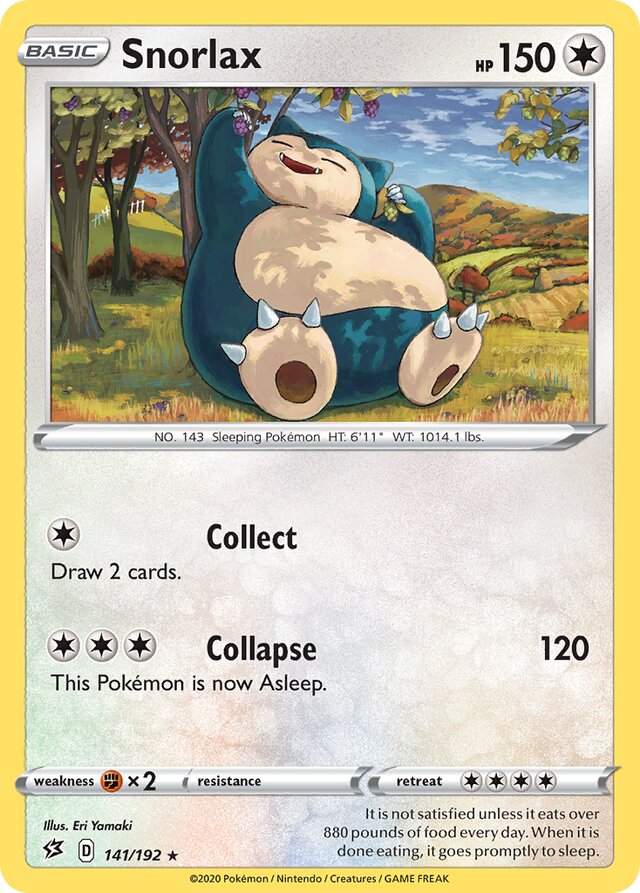 Snorlax Rebel Clash 141/192 Rare