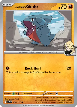 Cynthia's Gible (Ascended Heroes 109/217)