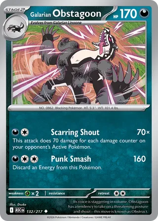 Galarian Obstagoon (Ascended Heroes 132/217)