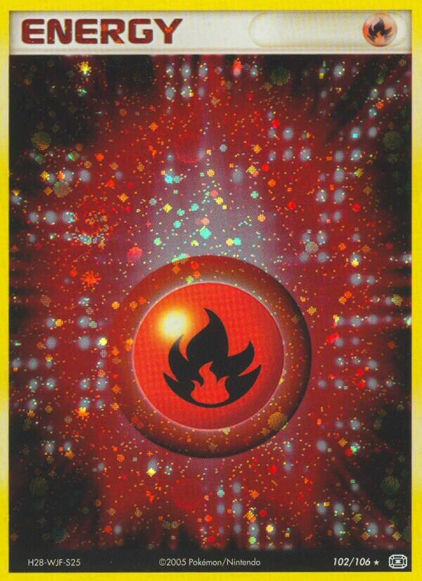 Fire Energy 102/106 3 EX EMERALD HOLO RARE PTCG