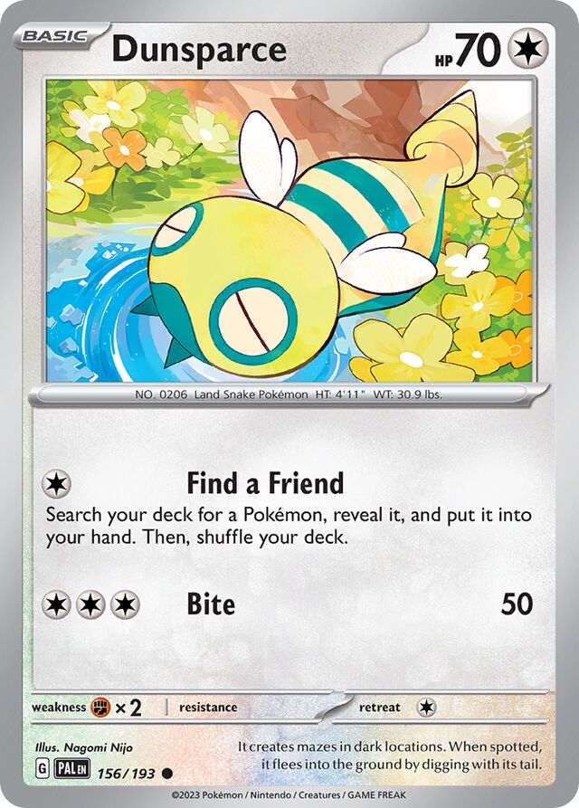 Dunsparce Paldea Evolved 156/193 Common