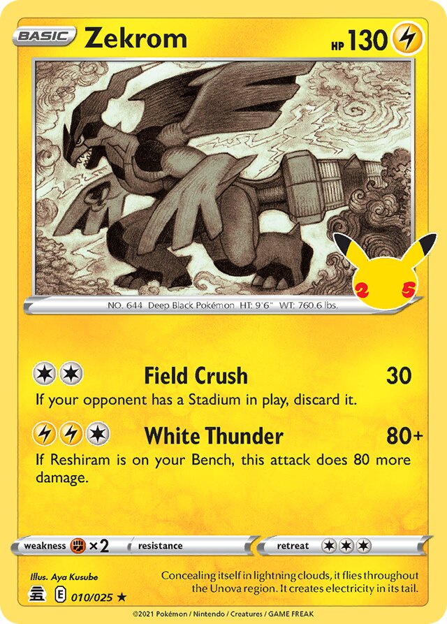 Zekrom Celebrations 010/025 Rare