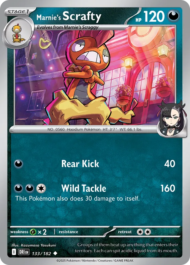Marnie's Scrafty Destined Rivals 133/182 Uncommon