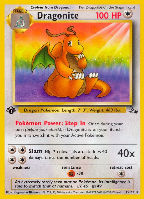 Dragonite Fossil 19/62 Rare