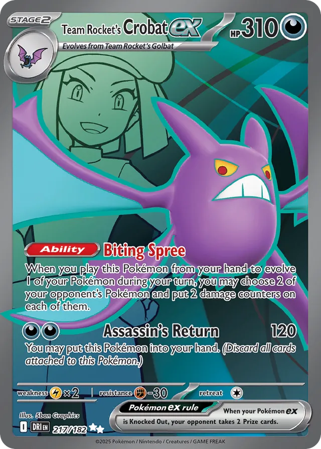 Team Rocket's Crobatex Destined Rivals 217/182 Ultra Rare