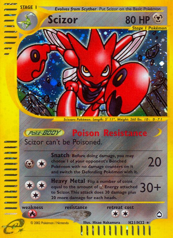 Scizor Aquapolis H21/H32 Rare Holo
