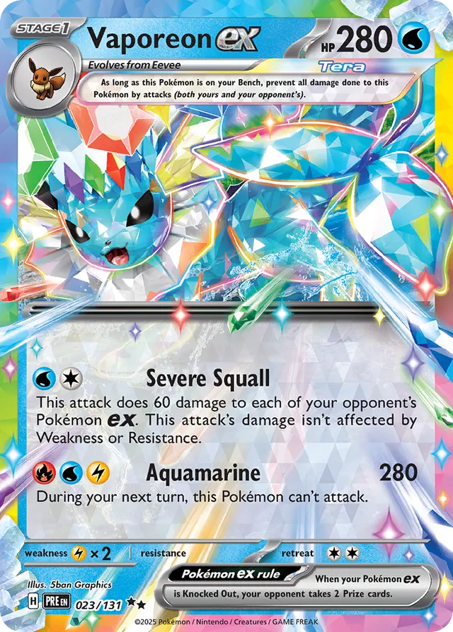 Vaporeonex Prismatic Evolutions 023/131 Double Rare
