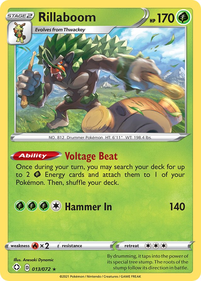 Rillaboom Shining Fates 013/072 Rare Holo