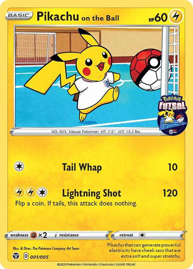 Pikachu on the Ball Pokémon Futsal 001/005 —