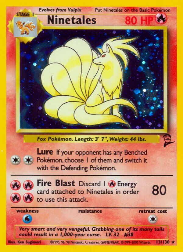 Ninetales Base 2 13/130 Rare Holo