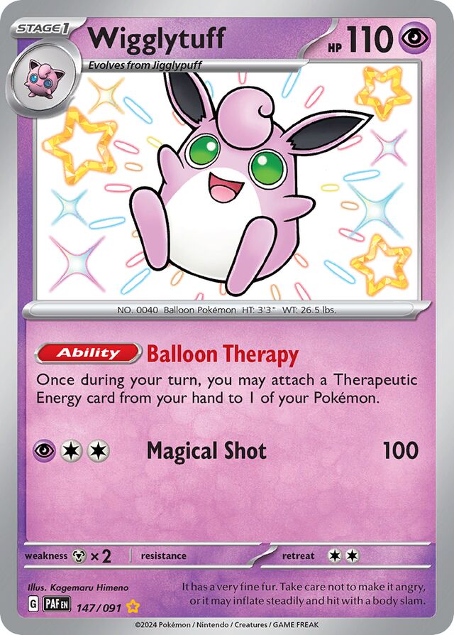 Wigglytuff Paldean Fates 147/091 Shiny Rare