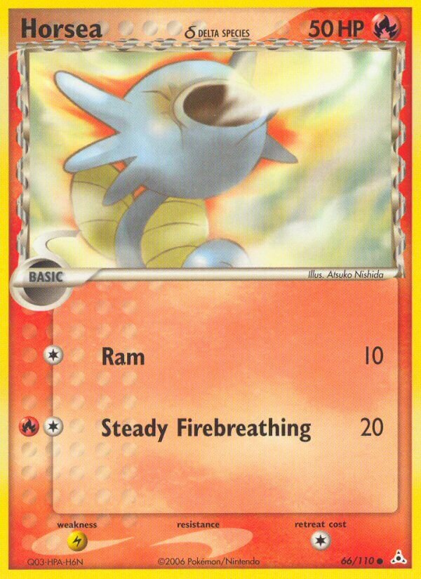 Horsea (Delta Species) 66/110 3 EX HOLON PHANTOMS COMMON PTCG