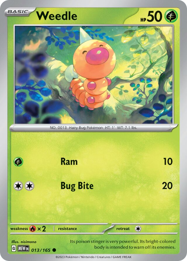 Weedle 151 013/165 Common