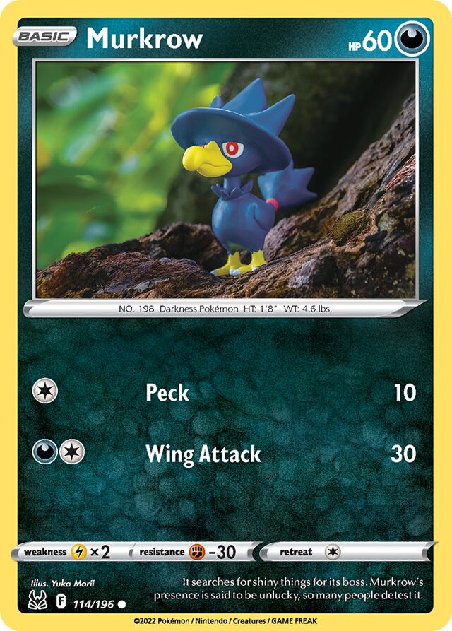 Murkrow 114/196 8 SWORD & SHIELD LOST ORIGIN Common PTCG