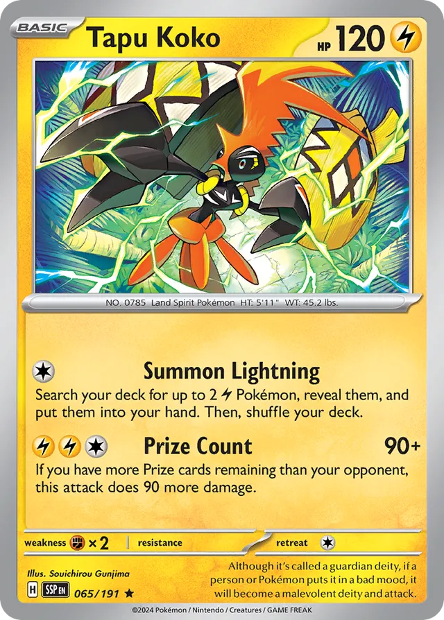 Tapu Koko Surging Sparks 065/191 Rare