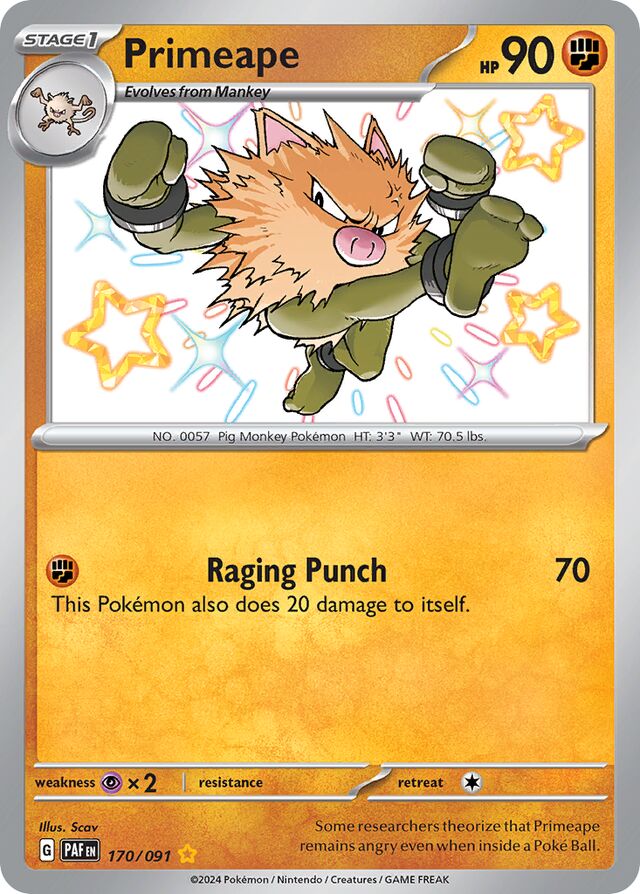 170/091 Primeape PAF Shiny Rare