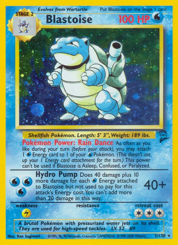 Blastoise Base 2 2/130 Rare Holo