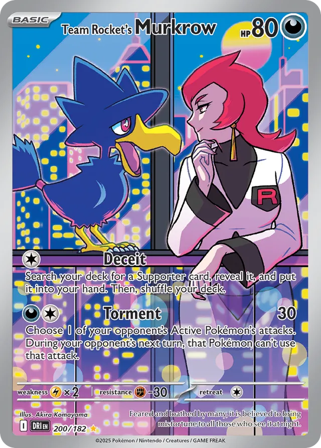 Team Rocket's Murkrow Destined Rivals 200/182 Illustration Rare