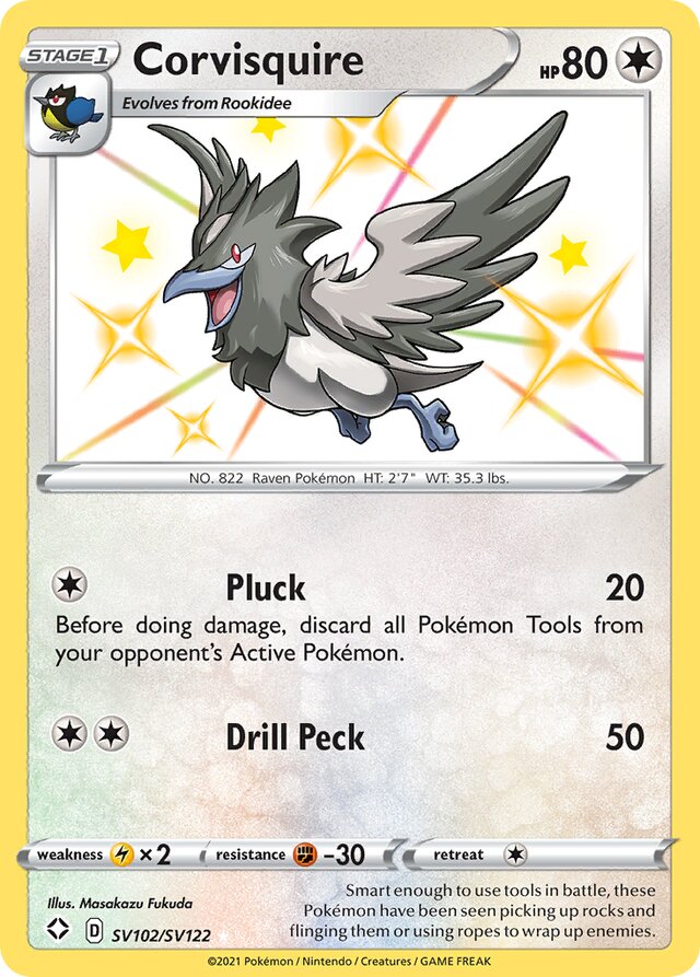 Corvisquire Shining Fates SV102/SV122 Rare Shiny