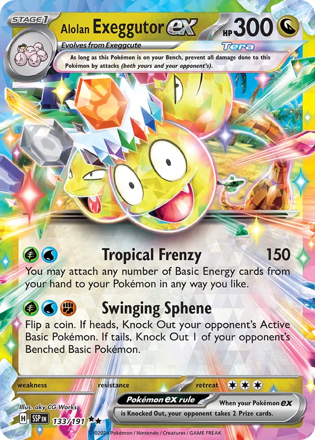 133/191 Alolan Exeggutorex SSP Double Rare