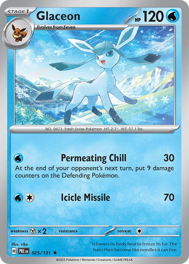 Glaceon Prismatic Evolutions 025/131 Rare