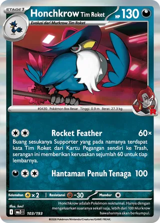 Team Rocket's Honchkrow (MEGA Dream ex 103/193)