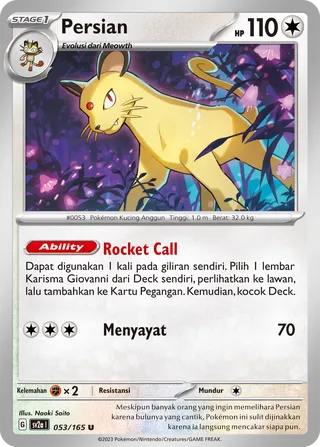 Persian (Pokémon Card 151 053/165)