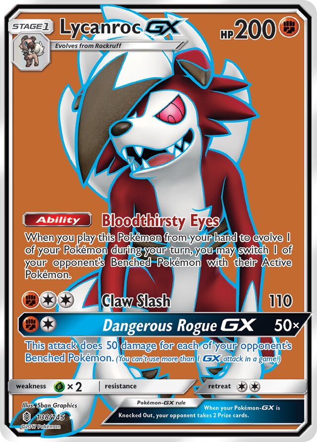 LycanrocGX Guardians Rising 138/145 Rare Ultra