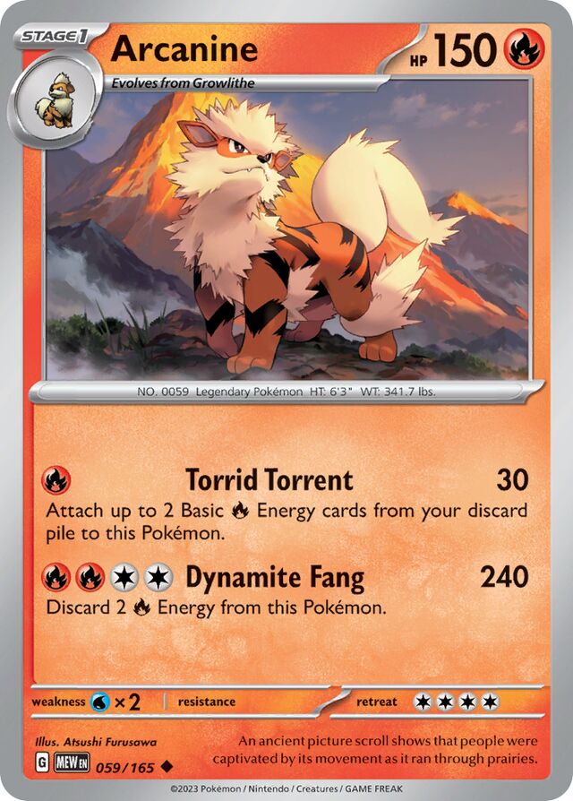 Arcanine 151 059/165 Uncommon