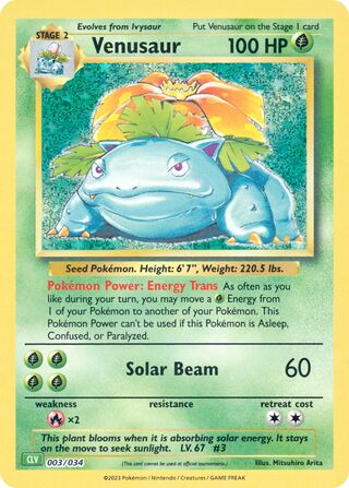 Venusaur (Pokémon TCG Classic (Venusaur) 003/034)