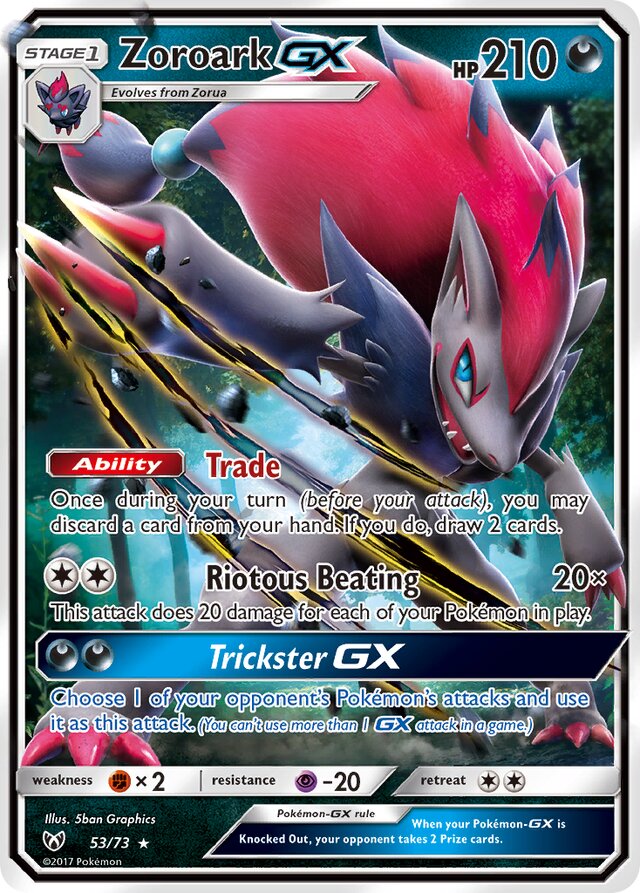 ZoroarkGX Shining Legends 53/73 Ultra-Rare Rare