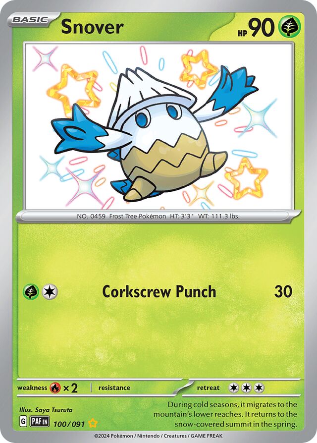 Snover Paldean Fates 100/091 Shiny Rare