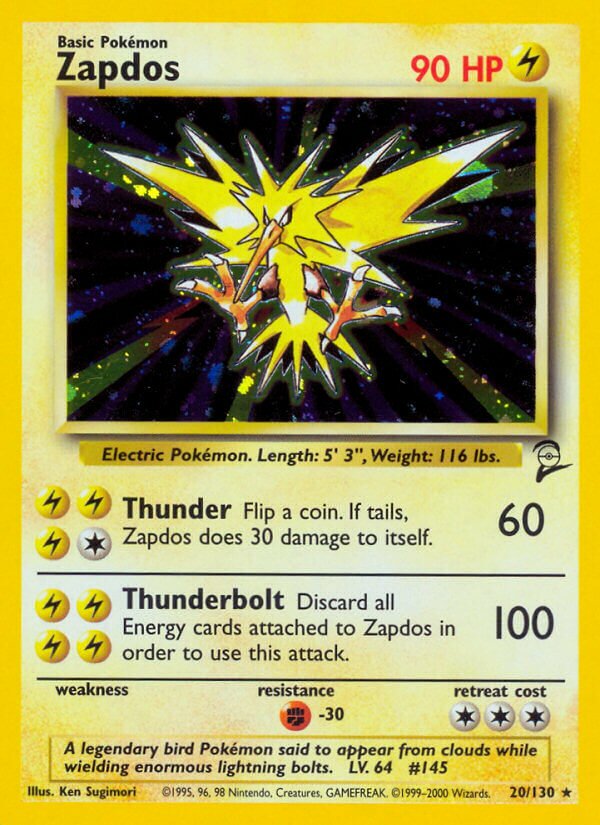 Zapdos Base 2 20/130 Rare Holo