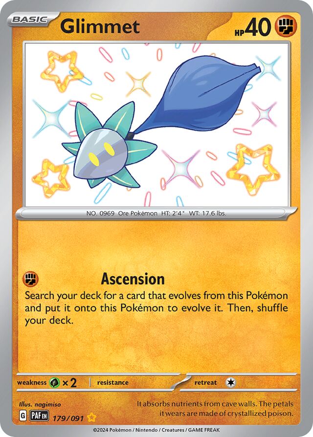 Glimmet Paldean Fates 179/091 Shiny Rare
