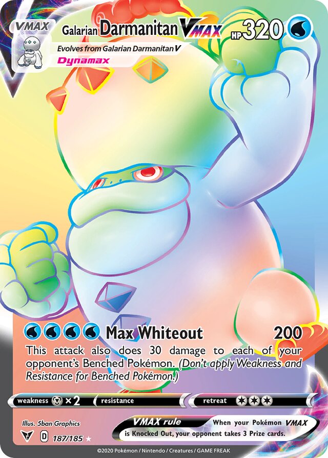 187/185 Galarian DarmanitanVMAX VIV Rare Rainbow