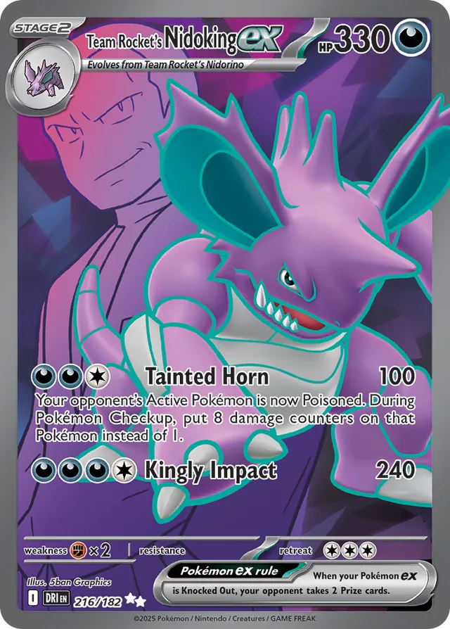 Team Rocket's Nidokingex Destined Rivals 216/182 Ultra Rare