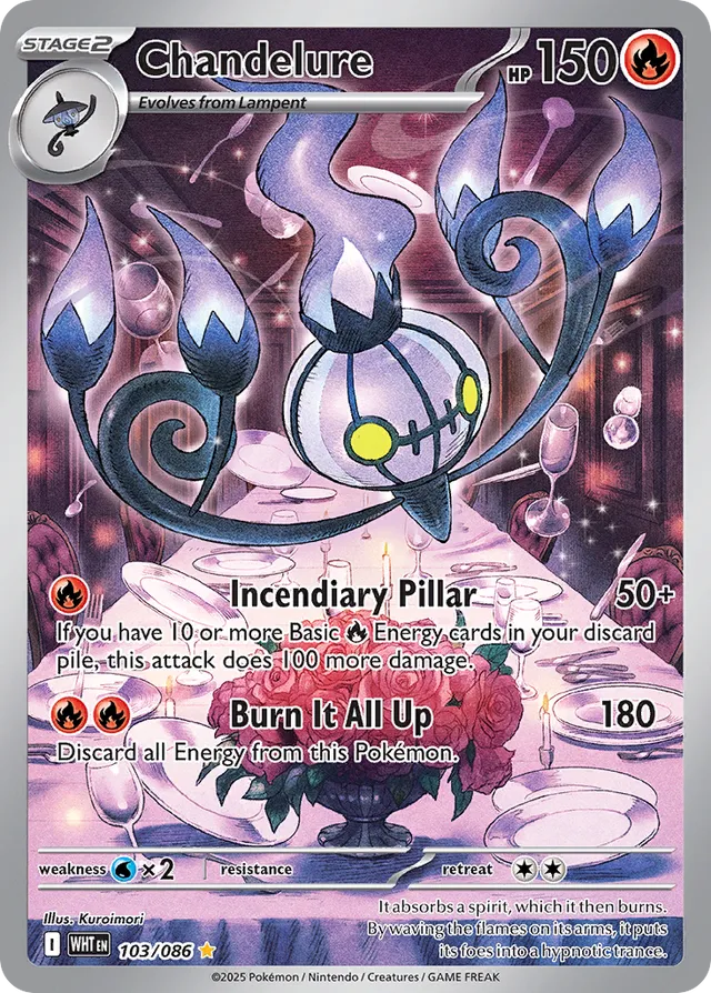 Chandelure White Flare 103/086 Illustration Rare