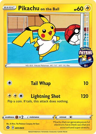 Pikachu on the Ball (Pokémon Futsal 001/005)
