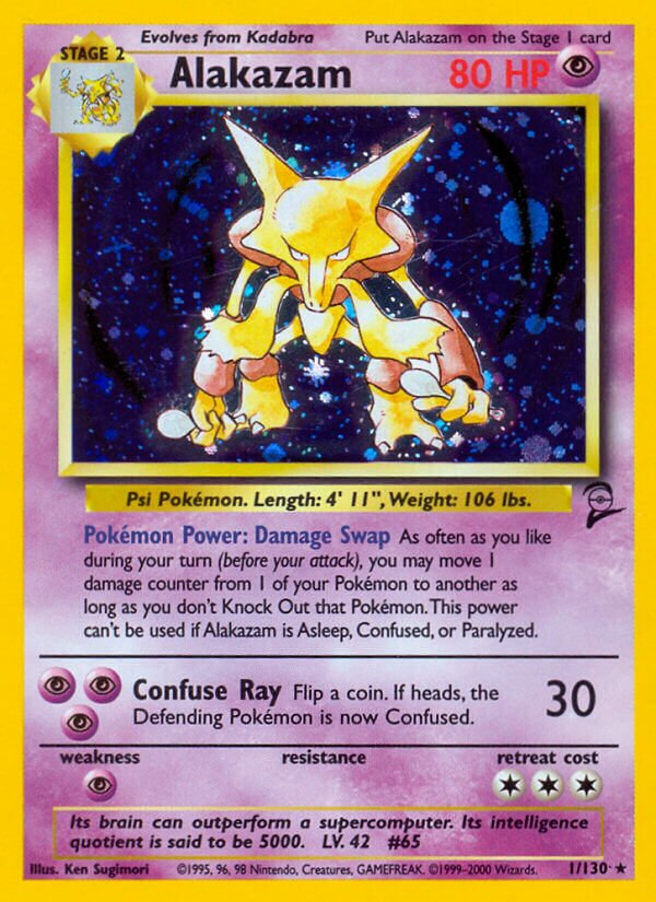 Alakazam Base 2 1/130 Rare Holo
