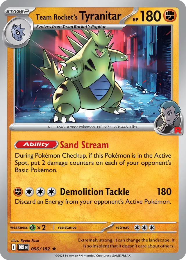 Team Rocket's Tyranitar Destined Rivals 096/182 Rare