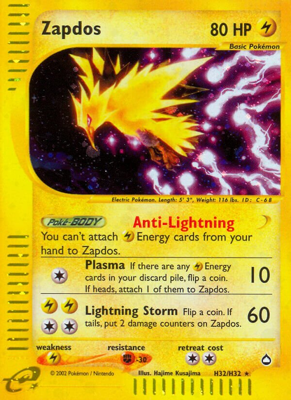 H32/H32 Zapdos AQ Rare Holo