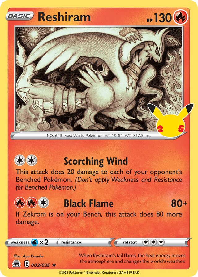 Reshiram Celebrations 002/025 Rare