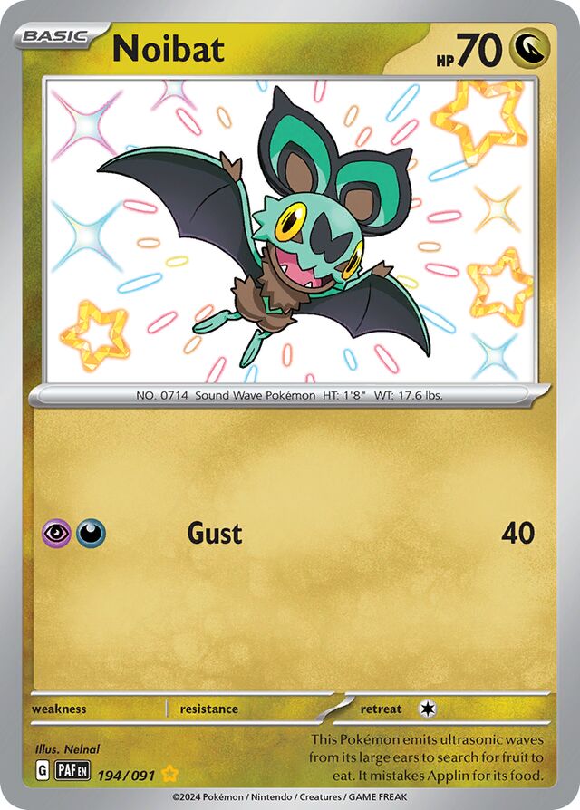 Noibat Paldean Fates 194/091 Shiny Rare