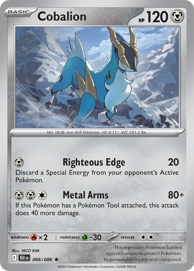 Cobalion Black Bolt 066/086 Rare