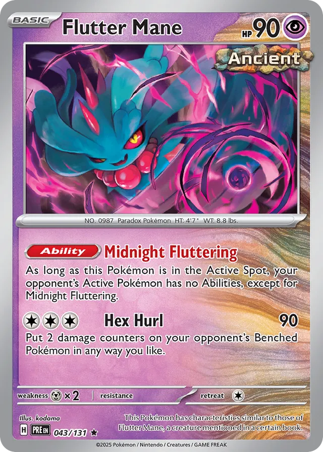 Flutter Mane Prismatic Evolutions 043/131 Rare